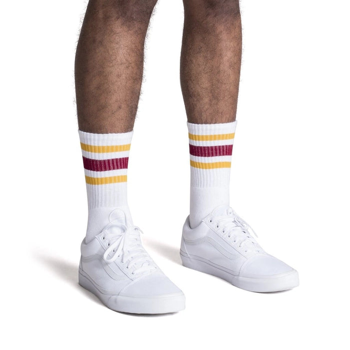 Socco | Gold & Maroon Stripe Socks